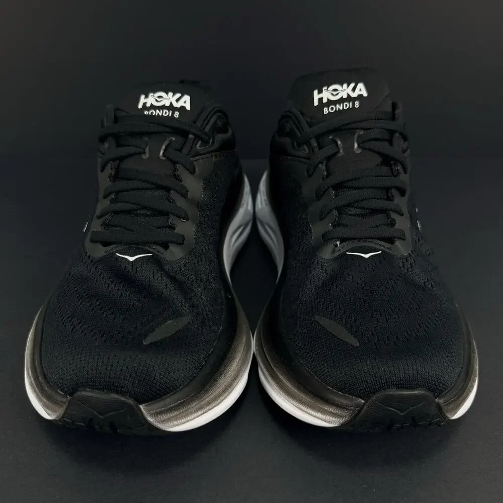 Hoka Bondi 8 Women’s Size 7.5 Wide Black White Running Shoes Cushioned Comfort